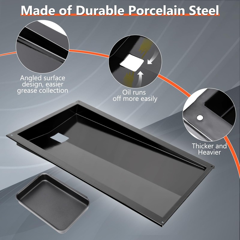 QuliMetal Grease Tray with Catch Pan for Weber Genesis 300