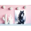 Twisted R Design 11x14 Black and White Winter Horse Canvas