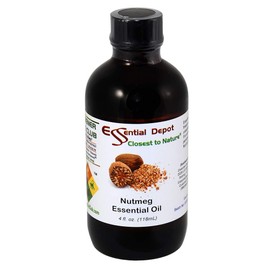 Nutmeg Essential Oil - 4 oz - GC/MS Tested - Supplied in 4 oz. Amber Glass Bottle with Black Phenolic Cone Lined and Safety Sealed Cap