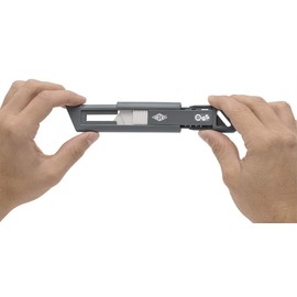 Wedo 079810 CERA-Safeline Compact 79810 Safety Cutter CERA-Safeline Compact Ceramic Blades Plastic Housing Automatic Blade Retraction, Hanging Eyelet, TÜV/GS Tested, Silver/Anthracite/White