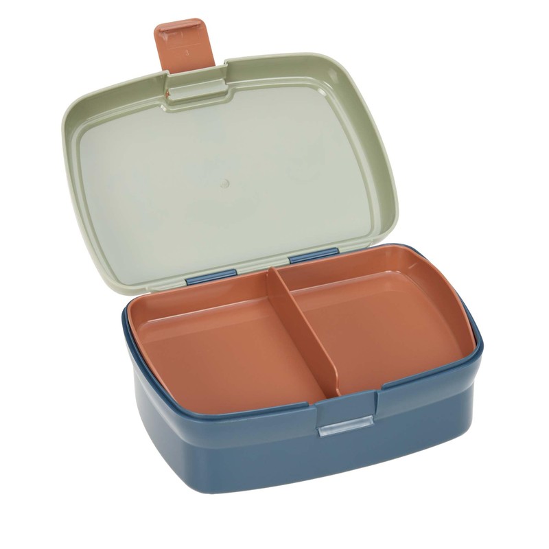 LÄSSIG Children's Lunch Box with Removable Dividers, BPA-Free / Happy