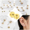20 Pcs Stainless Steel Earring Backs Gold Flat Screw On