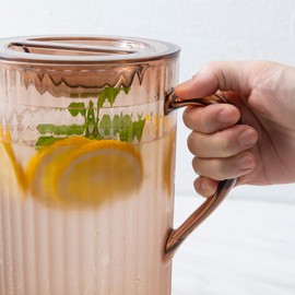 bzyoo 72oz Serenity Clear Water Pitcher with Lid – Shatter Proof, BPA Free, for Ice Tea, Sangria, Lemonade, Party and Home