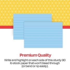 School Smart Ruled Index Card, 4 x 6 Inches, Blue, Pack of 100