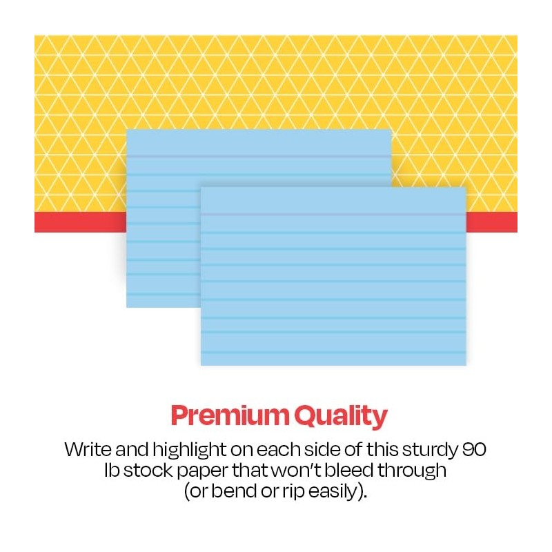 School Smart Ruled Index Card, 4 x 6 Inches, Blue,