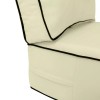 Unbranded |SLIPCOVER ONLY| Outdoor Contrast Piped Deep Seat Back Pillow