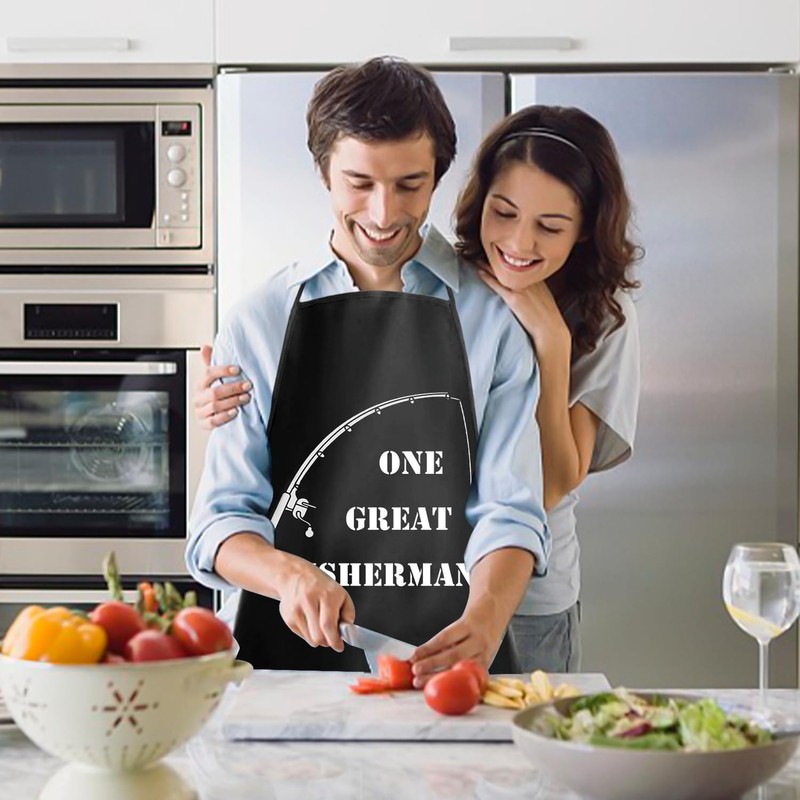 DHSBGWSX 1 Set Printed Couple Aprons, Wedding Gifts, Baking Aprons