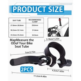TPZORJX 2 x Seat Clamp, Quick Release, Aluminium Alloy Quick Release Seat Post, Secure Hold and Easy Mounting Seat Clamp 31.8, Saddle Quick Release Ideal for Mountain Bikes