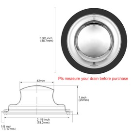FURNIFE Sink Drain Strainer Stopper, Stainless Steel Garbage Disposal Plug, Sink Strainer and Stopper, Food Catcher for Standard 3-1/2 Inch Kitchen Sink Drain