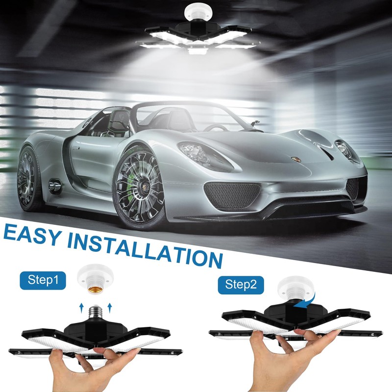 CREATESTAR Pack of 2 120 W Workshop Lamp LED Ceiling