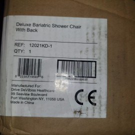 DRIVE DELUX BARIATRIC SHOWER CHAIR WITH BACK WHITE #12021KD-1 N.I.B.
