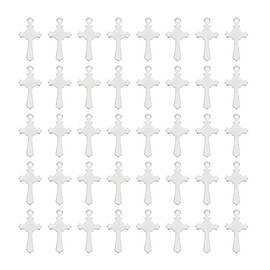 UNICRAFTALE 100Pcs Cross Charms Stainless Steel Charms Cross Pendants Easter Charms Metal Pendants Punk Charms for Jewelry Making Crafting Accessory for DIY Necklace Bracelet Earrings