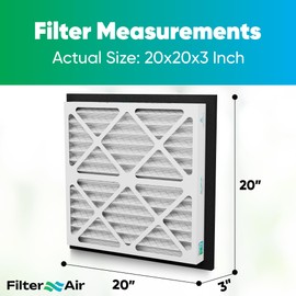 Filter X Air - 20x20x3 MERV 13 Pleated Air Filters Replacement Compatible with Zephyr VGF Series Whole House Return Grille Filter - 2 Pack Home Air Filter 20”x20”x3”