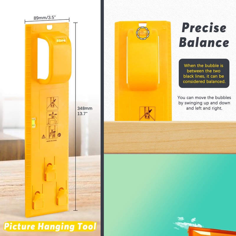 Mardatt 307pcs Quality Picture Hanging Tool with Level Ruler Photo