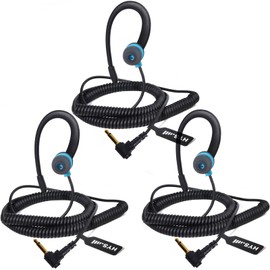 HYS Light Ear Hook - 3.5 mm Jack - Left or Right Ear - Headphones Headset for Radios Handheld Microphone (BLUEC-3)