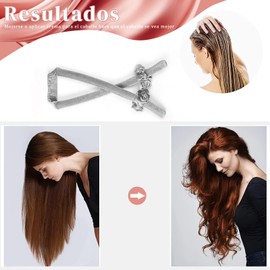 Rizador de pelo sin calor, diseño segmentado mejorado, diadema de rizos de seda sin calor para un sueño más cómodo durante la noche, cinta de seda para rizar el cabello con bandas de goma y clips (Ceniza)