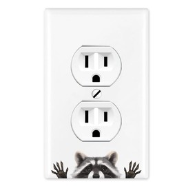 WIRESTER Duplex Outlet Cover Wall Plate/Switch Plate - Raccoon Hands Out (1)