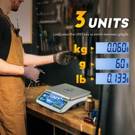 CGOLDENWALL Industrial Counting Scale lb/g/kg Digital Inventory Scale for Small Parts, Coins, Piece (66lb/0.00022lb, 30kg/0.1g)