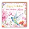 Hunts England - 50th Niece Hummingbird Birthday Card - With
