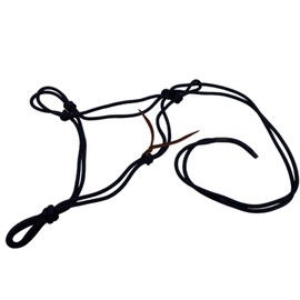 Parelli Horseman's Strong Lightweight Simple Knots Everyday Use UV Resistant Thin Smooth Yachting Braid Polyester Horse Rope Halter with Leather Poppers, Draft, Black
