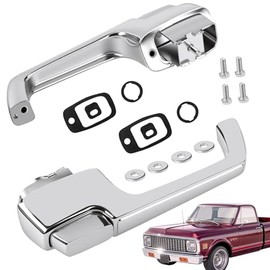 Manijas de puerta exterior de metal, cromo exterior delantero izquierdo y lado derecho compatible con Chevy GMC Vehicle 1967-1972 C/K 10 20 30, C/K 15 25 35 1500 2500 3500 Pickup Jimmy Blazer