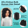 Humistwbiu Afro Kinkys Bulk Human Hair for Dreadlocks Extensions 30g/Pack
