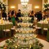 Rtteri 36 Pcs Sage Green Plastic Martini Glasses with Ribbon