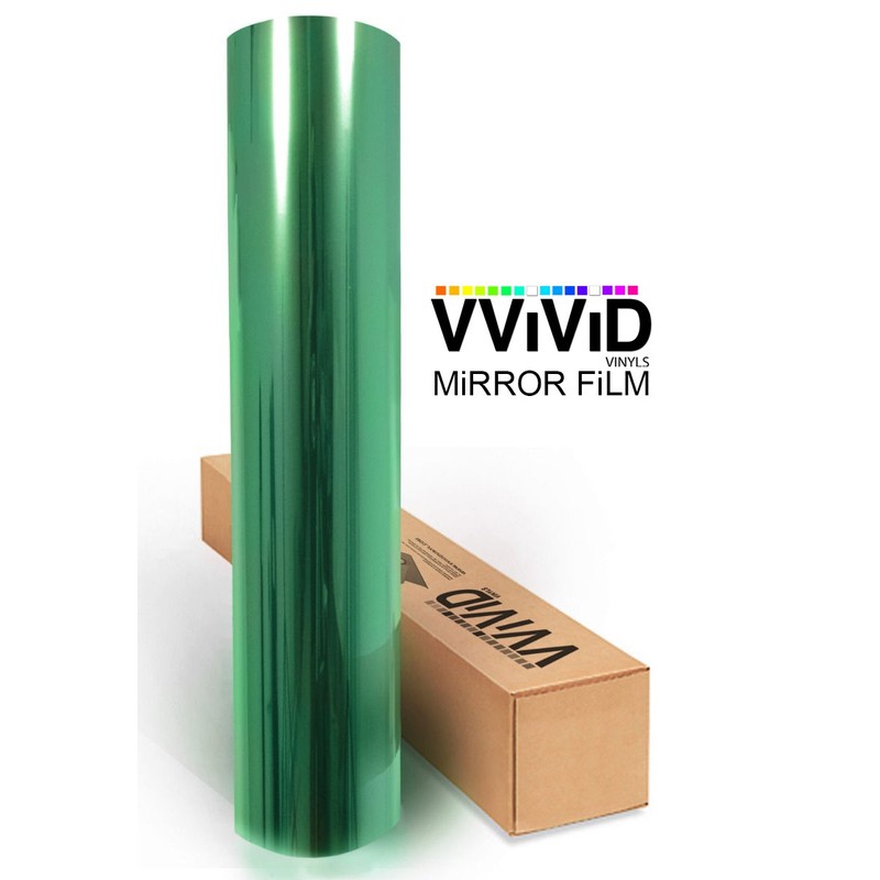 One-Way Green Mirror Finish Vinyl Window Wrap Film Self-Adhesive DIY