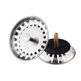 Kitchen Sink Basket Strainer Replacement for US Standard Drains (3.15 Inch), Premium 304 Stainless Steel Body ，1 Pack