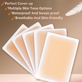 10 PcsTattoo Cover Up Patch,High Coverage Ultra-Thin Skin Tattoo Cover Up Patch For Tattoos Scars Birthmarks Dark Spots, Long-Lasting Wear Waterproof,Seamless Makeup Stickers For Flawless Coverage