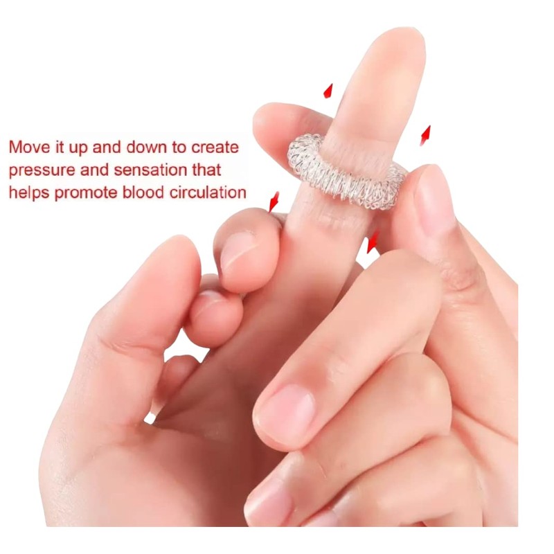 Pack of 2 Massage Rings for Fingers Made of Stainless