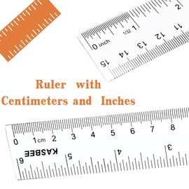 Plastic Rulers, 6 Inch Ruler, Clear Measuring Tool for Student School Office, Inches and Centimeters, Pack of 2