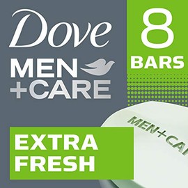 DOVE MEN + CARE 3 in 1 Bar Cleanser for Body, Face, and Shaving Extra Fresh Body and Facial Cleanser More Moisturizing Than Bar Soap to Clean and Hydr