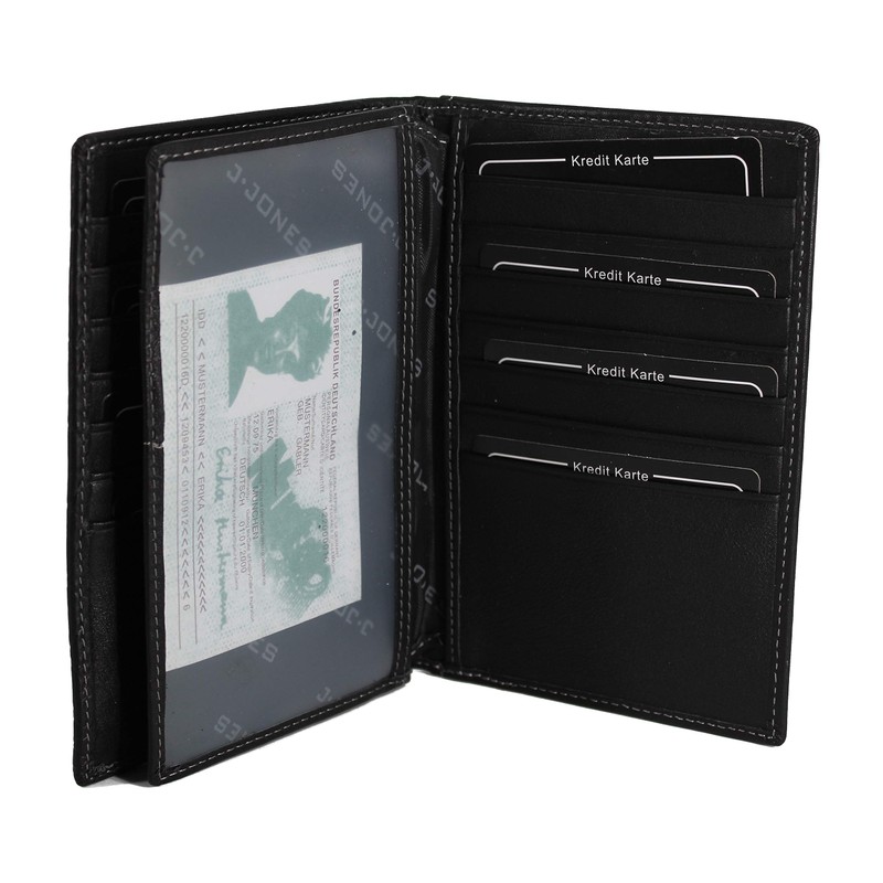 RabamtaGO® Large Men's Leather Wallet ID Wallet Credit Card Holder
