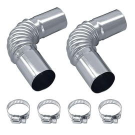 24mm Air Diesel Heater Exhaust Pipe, Stainless Steel Air Parking Heater Exhaust Pipe Hose with 4 Clamps, Flexible Exhaust Pipe Tube Elbow Connector for Diesel Boat Heater (2PCS)