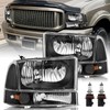 Aosky Headlight Assembly 4Pcs Set with Bulbs Fits for 1999-2004
