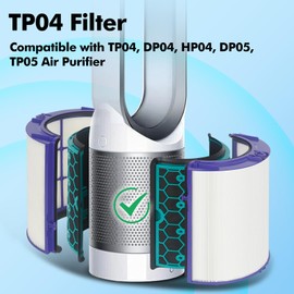 FFAC TP04 Replacement Filter for Dyson Air Purifier TP04 HP04 DP04 Pure Cool Fan Hot Tower Fan, 360 Combi Glass HEPA + 2-in-1 HEPA Filters for TP04 Tower Purifying Fan