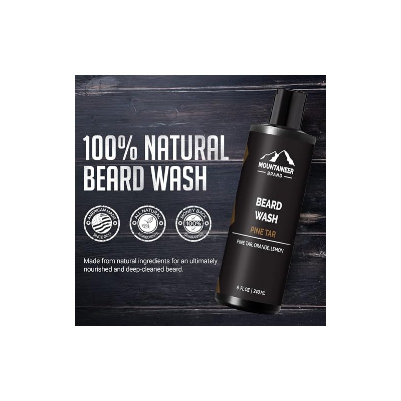 Mountaineer Brand 100% Natural WV Pine Tar Beard Wash (8
