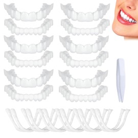 EIHI 6 sets of tooth shields for attaching, teeth for attaching, dentures for attaching, veneers teeth for attaching, temporary dentures, dentures temporary teeth