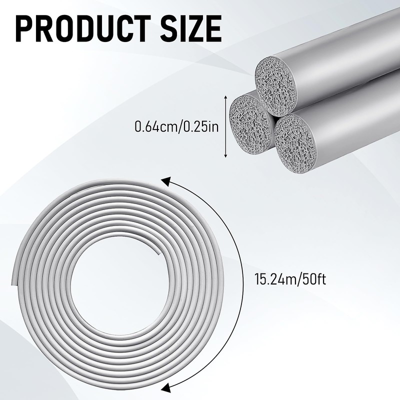 Backer Rod 1/4 Inch, 50 Feet Rubber Backer Rod Foam