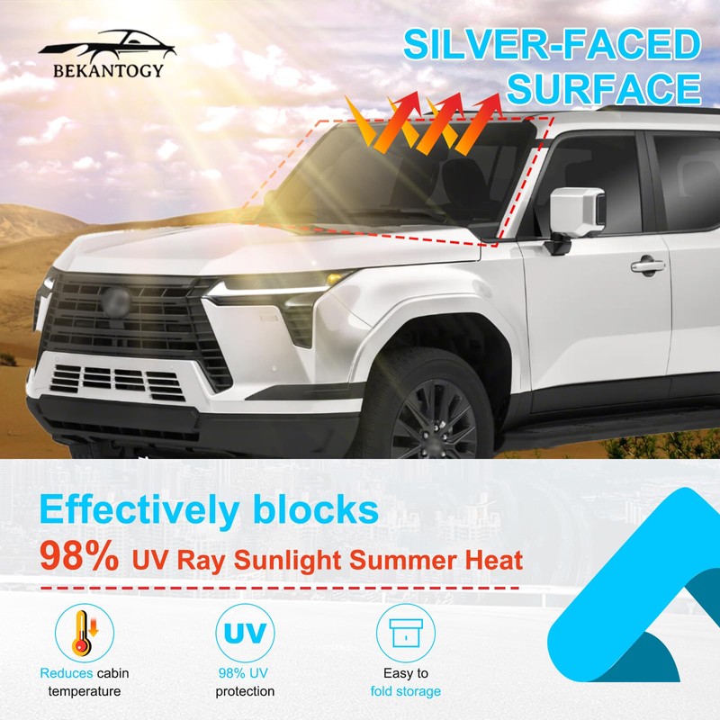 Bekantogy Car Windshield Sun Shade Fit Compatible with Le-xus GX