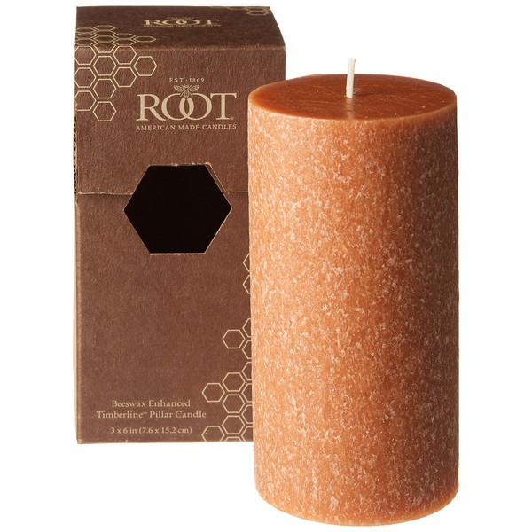 Root Candles 33619 Unscented Timberline Pillar Candle , 3 x 6-Inches, Rust