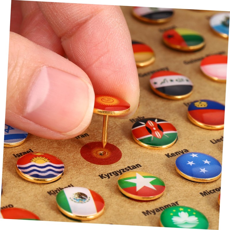 Operitacx 291 Pcs Flags Push Pins, National Flag Pins thumb