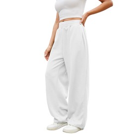 Women Baggy Sweatpants Casual Wide Leg Pants White
