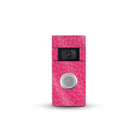 MightySkins Glossy Glitter Skin Compatible with Ring Video Doorbell (2nd Generation) - Pink Pleather | Protective, Durable High-Gloss Glitter Finish | Easy to Apply