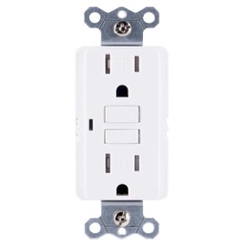 GE White Tamper-Resistant GFCI Receptacle Outlet, in-Wall, LED Indicator Light, UL Certified, NEC Compliant, Self-Test for Optimum Safety 15A/120V, Wallplate not Included, 32075, 1 Pack