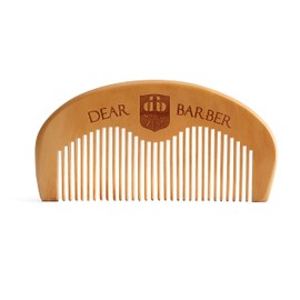 Dear Barber Men's Beard Comb Crafted From Pear Wood, Keeps Beard and Moustache Well Groomed