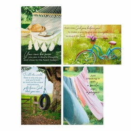 DaySpring - Care & Concern - A Heart and a Smile - King James Version - 4 Design Assortment with Scripture - 12 Boxed Sympathy Cards & Envelopes (J7446)