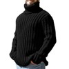 Runcati Men's Turtleneck Pullover Cable Knit Autumn Winter Chunky Knit