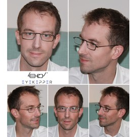 Eyekepper - Juego de 5 gafas de lectura con marco de acero inoxidable, estilo medio ojo, color plateado + 1,0